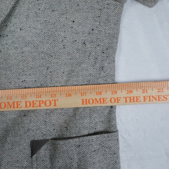 Vintage Tweed Blazer 40R-42R Gray Herringbone Elbow Patch Union Made Academia - Picture 16 of 16